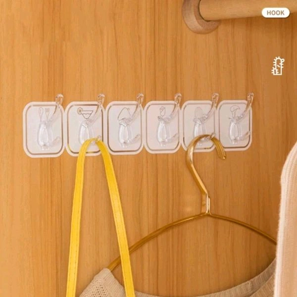 6 in 1 Adhesive Luruxy Colorful Tiles Hooks With Easy Splitting MC071