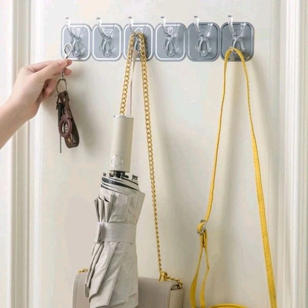 6 in 1 Adhesive Luruxy Colorful Tiles Hooks With Easy Splitting MC071