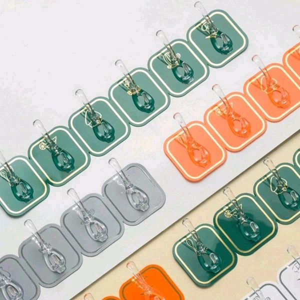 6 in 1 Adhesive Luruxy Colorful Tiles Hooks With Easy Splitting MC071