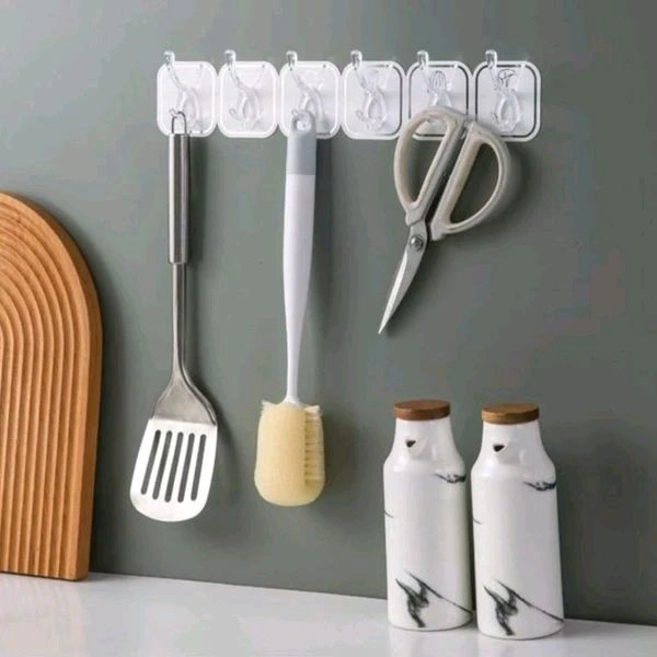 6 in 1 Adhesive Luruxy Colorful Tiles Hooks With Easy Splitting MC071