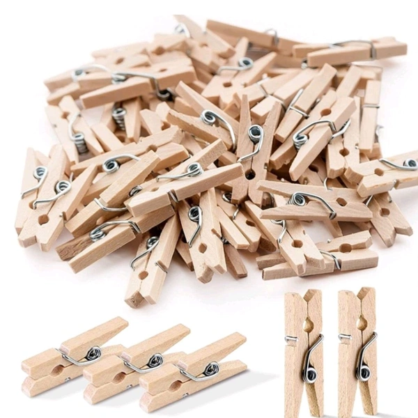 Premium Wooden Cloth Drying Clips (50pcs) MC078