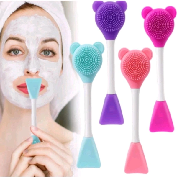 3 in 1 Teddy Shape Silicone Cream Brush With Soft Scrubber MC082