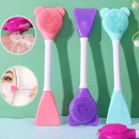 3 in 1 Teddy Shape Silicone Cream Brush With Soft Scrubber MC082