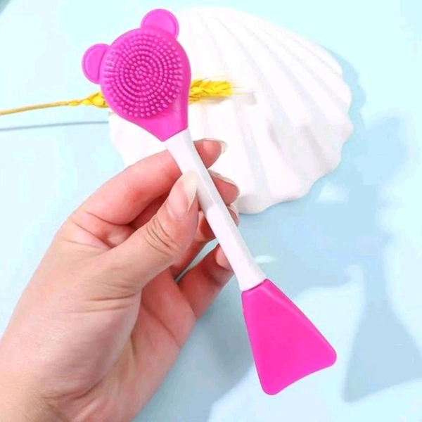 3 in 1 Teddy Shape Silicone Cream Brush With Soft Scrubber MC082
