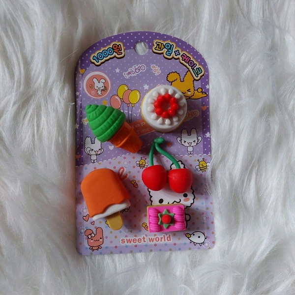 Kids Favourite 5 in 1 Cake And Ice Cream Eraser Set MC089