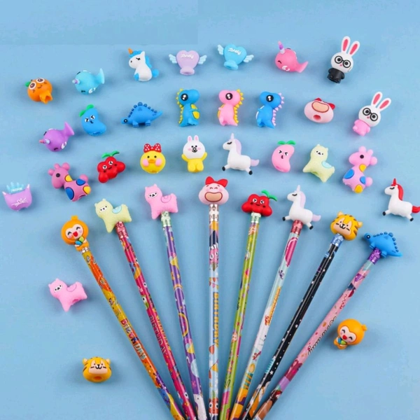 Cute Silicone Pencil Toy Caps (2pcs) MC113