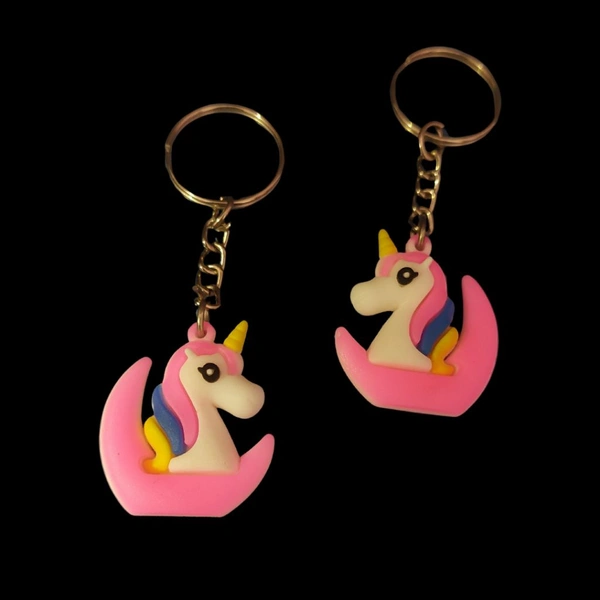 Cute Unicorn Horse Sitting  In Boat Keychain MC127