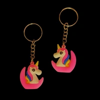 Cute Unicorn Horse Sitting  In Boat Keychain MC127