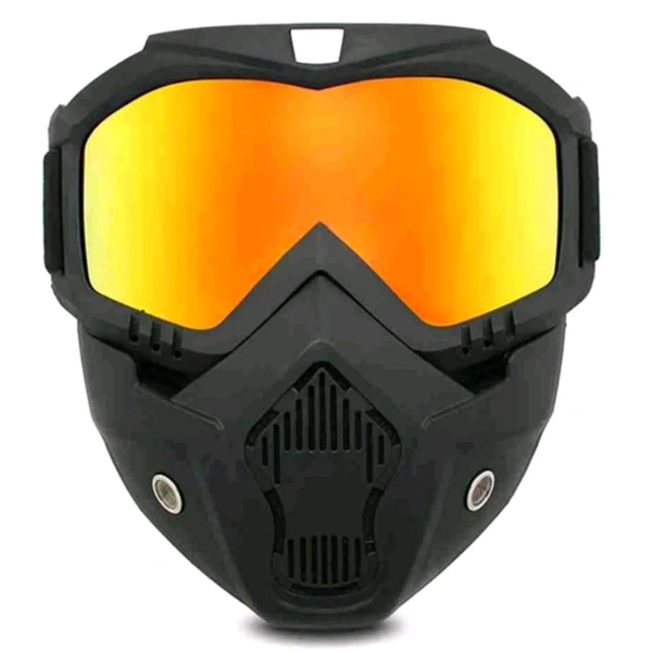 High Quality Protective Goggle With Mask For Comfort Ride With Windproof And Soft Foam Pads (Yellow) MC132