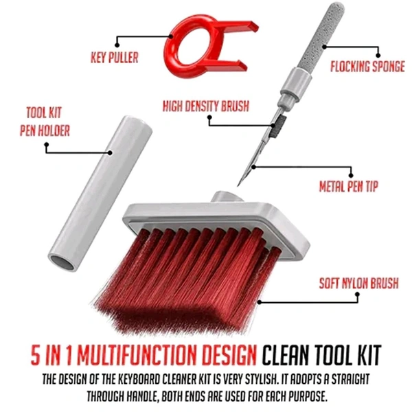 5 in 1 Cleaning Brush Kit for Keyboard Airdopes Earphones MC147
