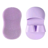Double Finger Supported Facial Soft Silicone Scrubber Brush For Black And White Heads Removal MC185