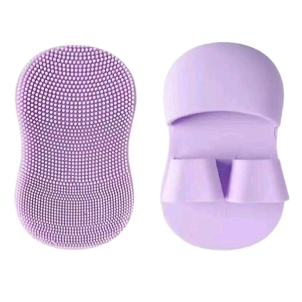 Double Finger Supported Facial Soft Silicone Scrubber Brush For Black And White Heads Removal MC185