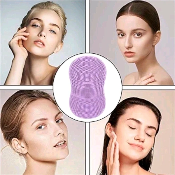 Double Finger Supported Facial Soft Silicone Scrubber Brush For Black And White Heads Removal MC185