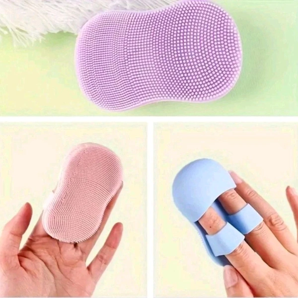Double Finger Supported Facial Soft Silicone Scrubber Brush For Black And White Heads Removal MC185