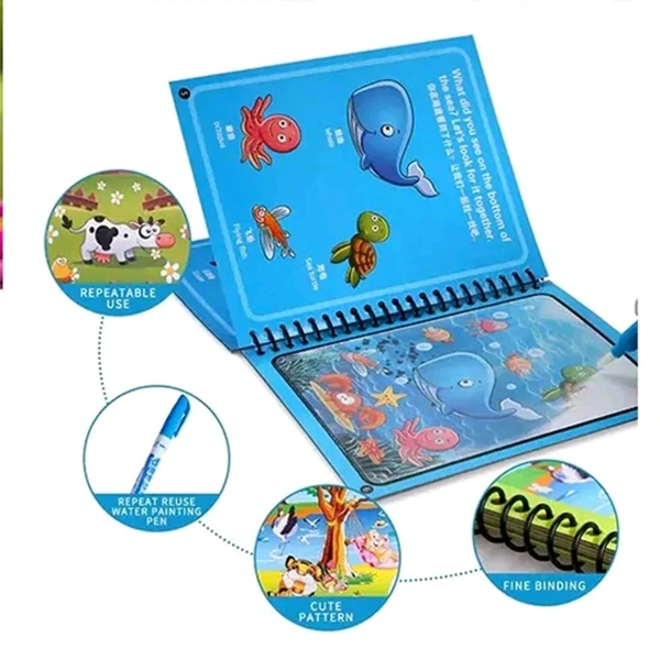 Magic Water Quick Dry Coloring Book With Magic Pen For Kids MC186