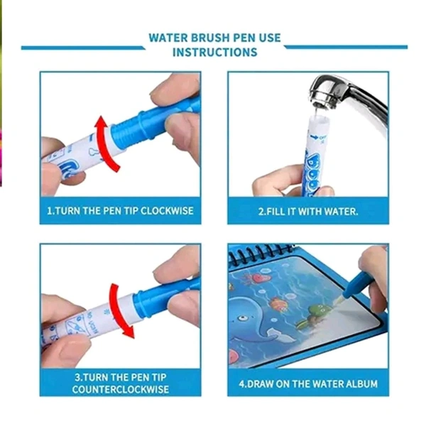 Magic Water Quick Dry Coloring Book With Magic Pen For Kids MC186