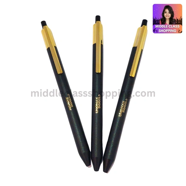 Premium Unomax Jet Ink Technology Double Writing Length Digi Gold Ball Point Smooth Pen MC192
