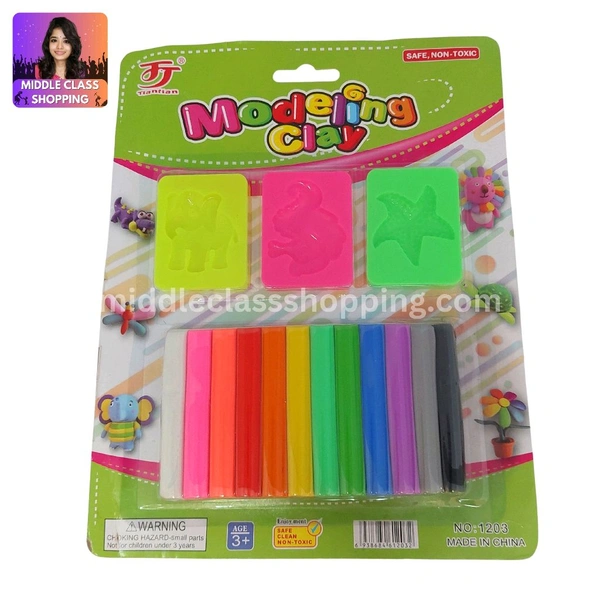 Premium Big Card Clay Set With Creative 3 Moulds MC205