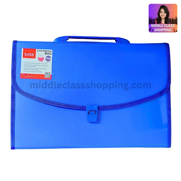 Saya 13 Divisional Pockets Documents And Files Carrying Bag Folder With Handle And Closing Lock MC212