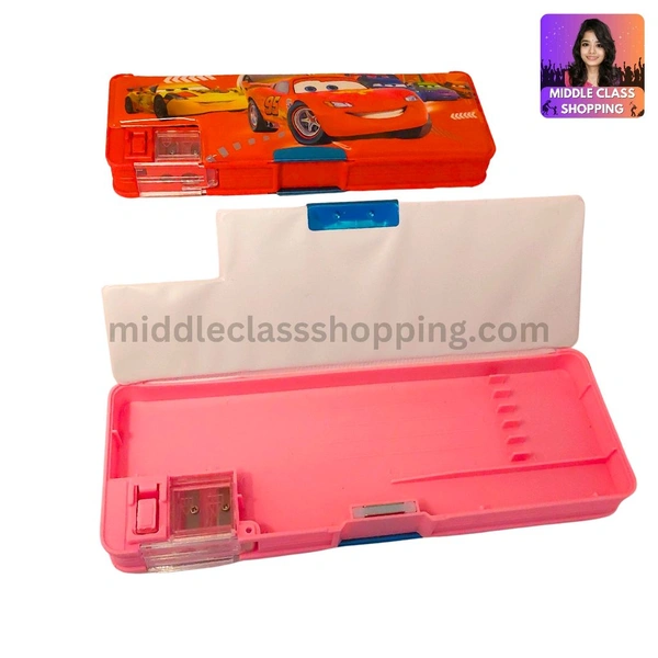 Premium Big Sized Double Sided Pencil Box With Double Sharpner And Magnet Clips  (23×8cms) MC225