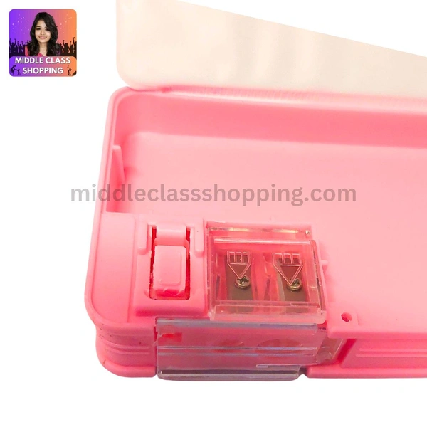 Premium Big Sized Double Sided Pencil Box With Double Sharpner And Magnet Clips  (23×8cms) MC225