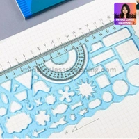 2 In 1 Students Cute Multi Shapes Stensil With Measurements For Easy Learning And Drawings MC228