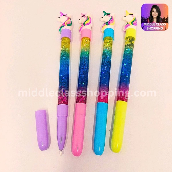 Cute Trendy Unicorn Floating Glitters Pen MC256