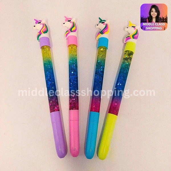 Cute Trendy Unicorn Floating Glitters Pen MC256