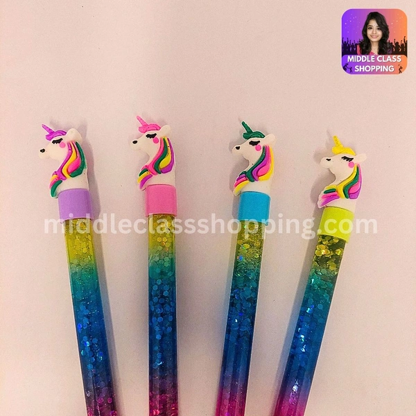 Cute Trendy Unicorn Floating Glitters Pen MC256