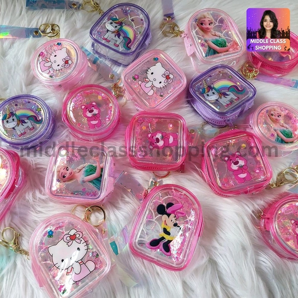 Girls Favourite Multi Shaped Cute Trendy Glitter Mini Zipper Purse And Coin Pouch MC258