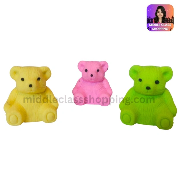 Kids Favourite Cute Sitting Teddy Eraser With Sharpner MC267