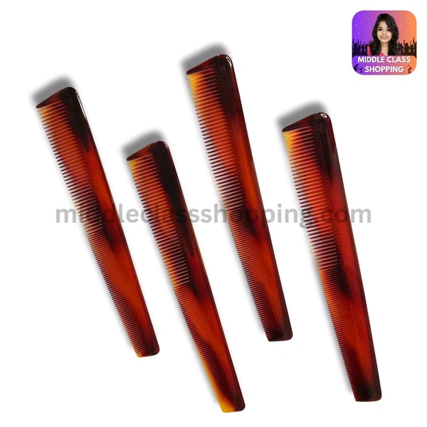 Premium Long Double Size Teeth Brownish Wooden Color Combs MC389