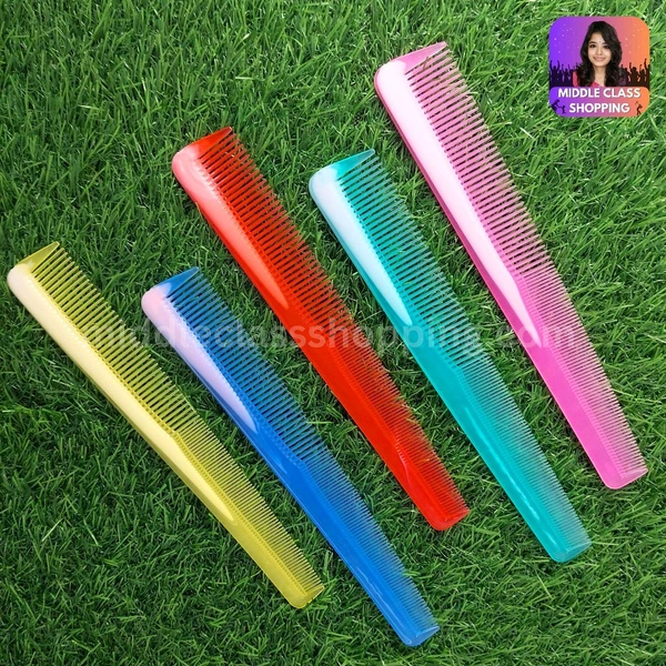 Premium Long Double Size Teeth Glassy Solid Color Combs MC392