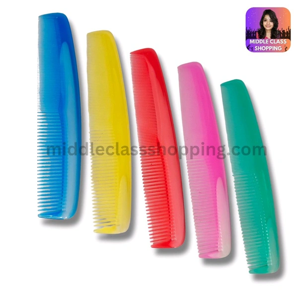 Premium Big Curvy Double Teeth Solid  Color Combs MC393