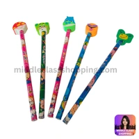 Kids Favourite Cute Pencil With Top Cartoon Erasers MC416
