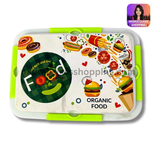 Kids Favourite Big Sized Lunch Or Snacks Box With Storage Container And Spoons (17.3×12.5cms) MC426