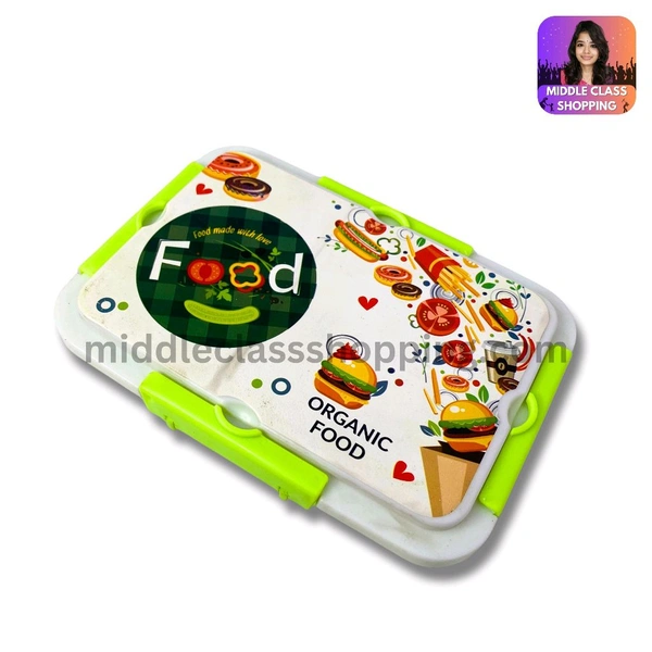 Kids Favourite Big Sized Lunch Or Snacks Box With Storage Container And Spoons (17.3×12.5cms) MC426