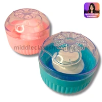 Premium Cute Facial Powder Storing Box With Soft Applying Puff And Cap (B9×H7.2cms) MC437