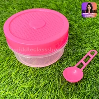 Cute Mini Transparent Kitchen Storage Containers With Spoon (B9.7×H5.4cms) MC446