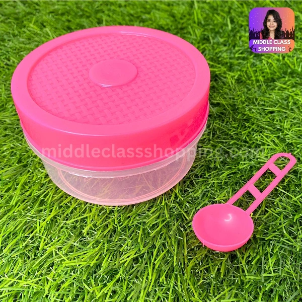 Cute Mini Transparent Kitchen Storage Containers With Spoon (B9.7×H5.4cms) MC446