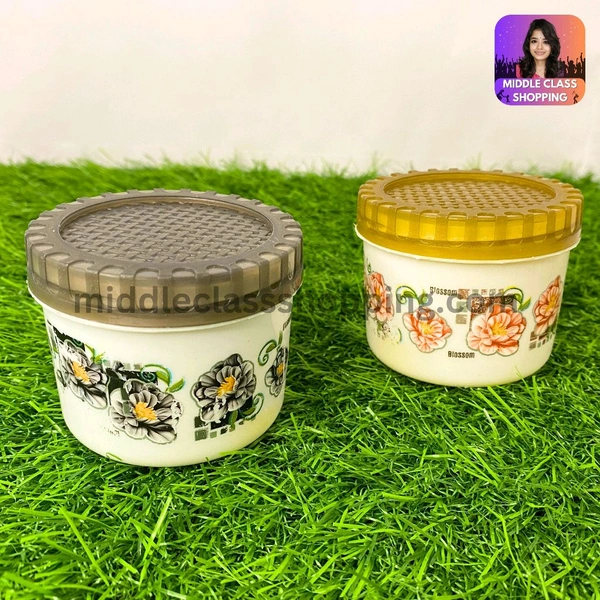 Premium Mini  Floral Print Kitchen Storage Containers With Spoon (B7.1×H5.9cms) MC451