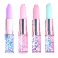 Premium Cute Lipstick Shaped Pen With Floating Glitters MC478