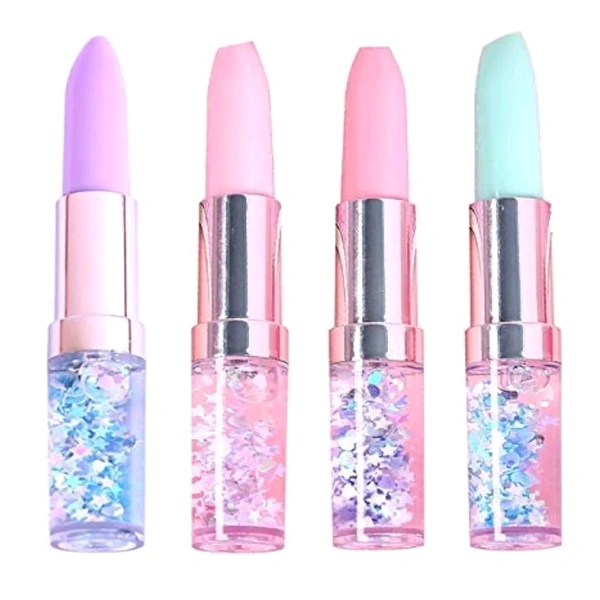 Premium Cute Lipstick Shaped Pen With Floating Glitters MC478