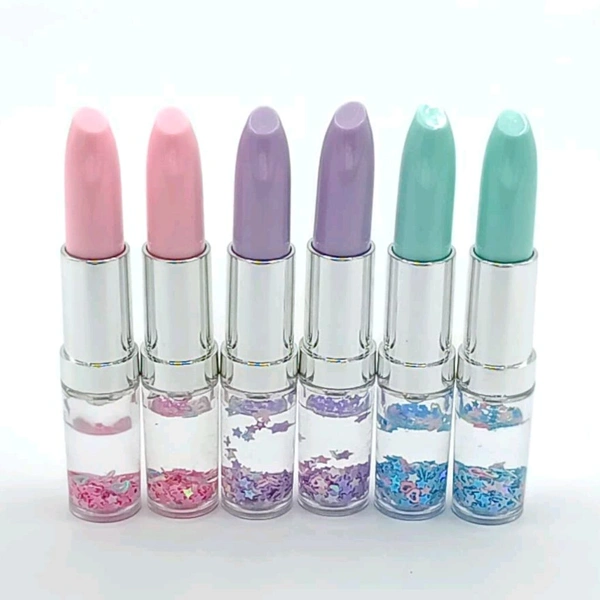 Premium Cute Lipstick Shaped Pen With Floating Glitters MC478