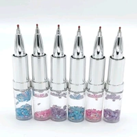 Premium Cute Lipstick Shaped Pen With Floating Glitters MC478