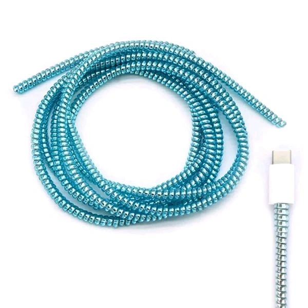 Premium Shining Mobile Earphone Charging And Data Cable Protecting Spring Cable (Shining Multicolor) MC480