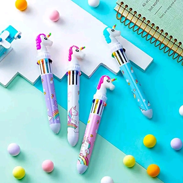 Trendy Cute 10 in 1 Uicorn Deisgned Pen (10 Colors) MC481