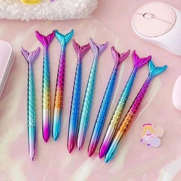 Super Cute Luxury Metalic Gradient Colored Fish Shaped Pen With Catridge MC483