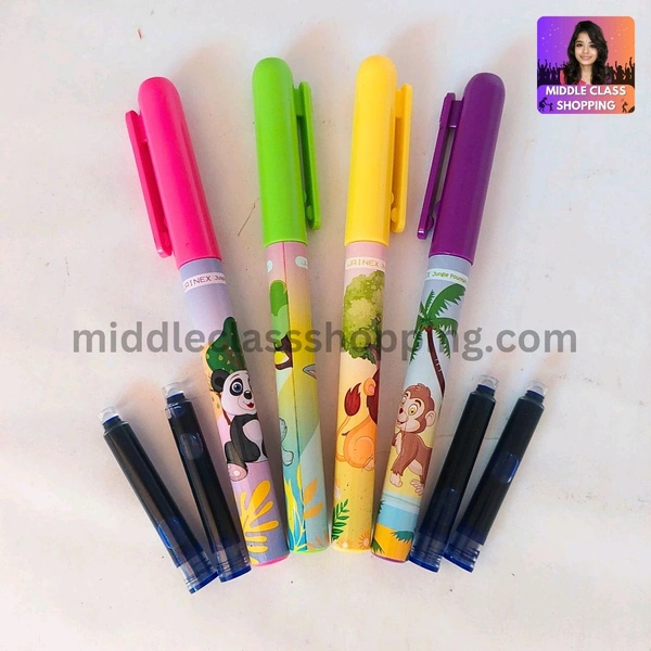 Jainex Premium Cute Jungle Fountain Pen With Catridge Ink MC501