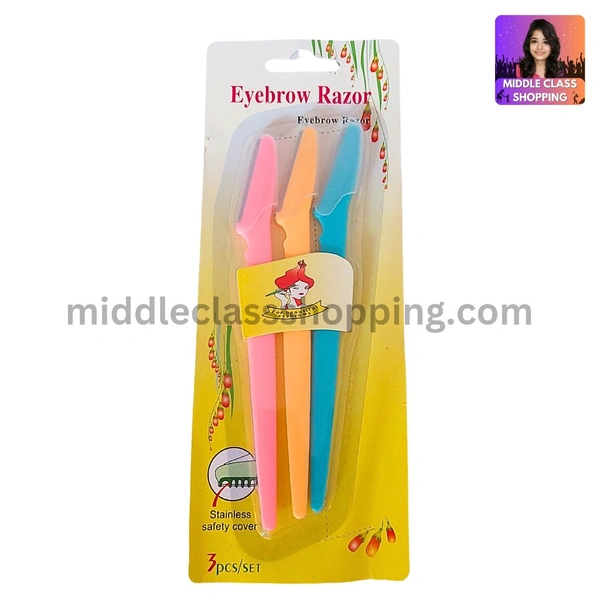 3 in 1 Eyebrow Shaping Razors With Safety Caps MC503